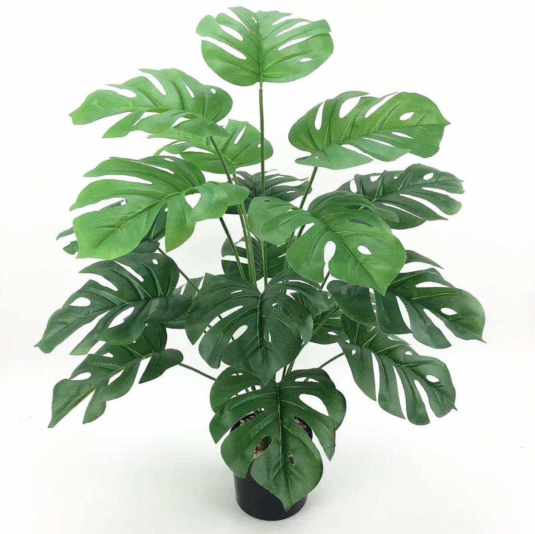 Garden Hub Artificial 12 Leaf Plants | Tree for Home Decor| Living Room | Office Small | Medium Size 56cm/1.7ft (Monstera Leaves)