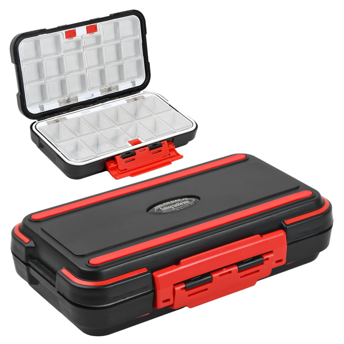 Catime Fishing Plastic Tackle Box, 30 Compartments Waterproof, Hardbait Box, Fishing Accessories Storage Box