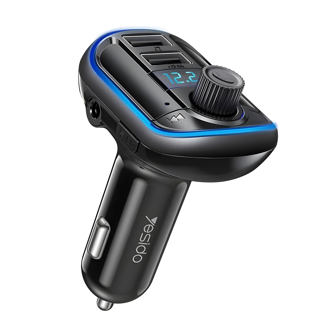 Next Store Bluetooth 5.0 FM Transmitter – Dual Port USB 3.1A Car Charger, Digital LED Display, RGB Lighting, TF Card & U-Disk, Built-in Microphone for Hands-Free Calling, Hi Music Player