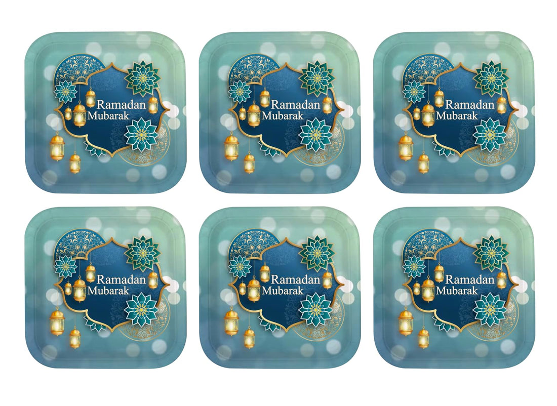 Party plates in distinctive shapes for RAMDAN size (24x24), pack of 6 pieces A