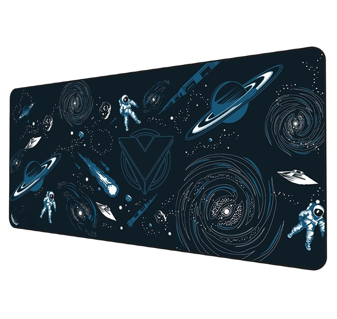 Gaming Mouse Pad (70 x 30cm) - Soft Speed surface Mouse Mat - Non Slip Rubber Base Black - Mousepad Stitched Edges for Keyboard Mouse Desk Pad fit to Work & Game (Space)