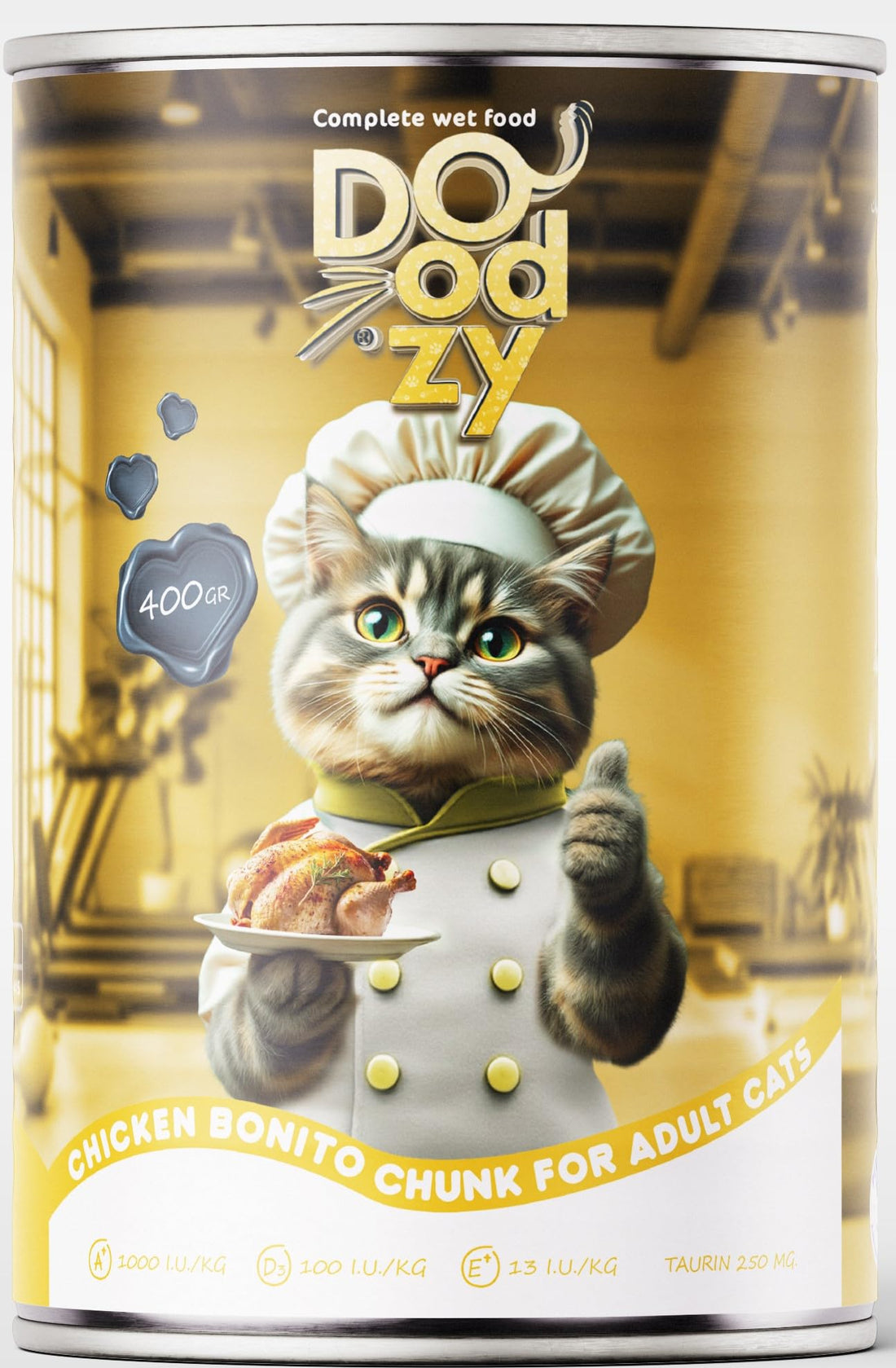 Duodzi Turkish Adult Cat Wet Food Complete and Balanced Meal Contains Essential Vitamins and Nutrients to Support Good Health for Your Cat 400g (Chicken)