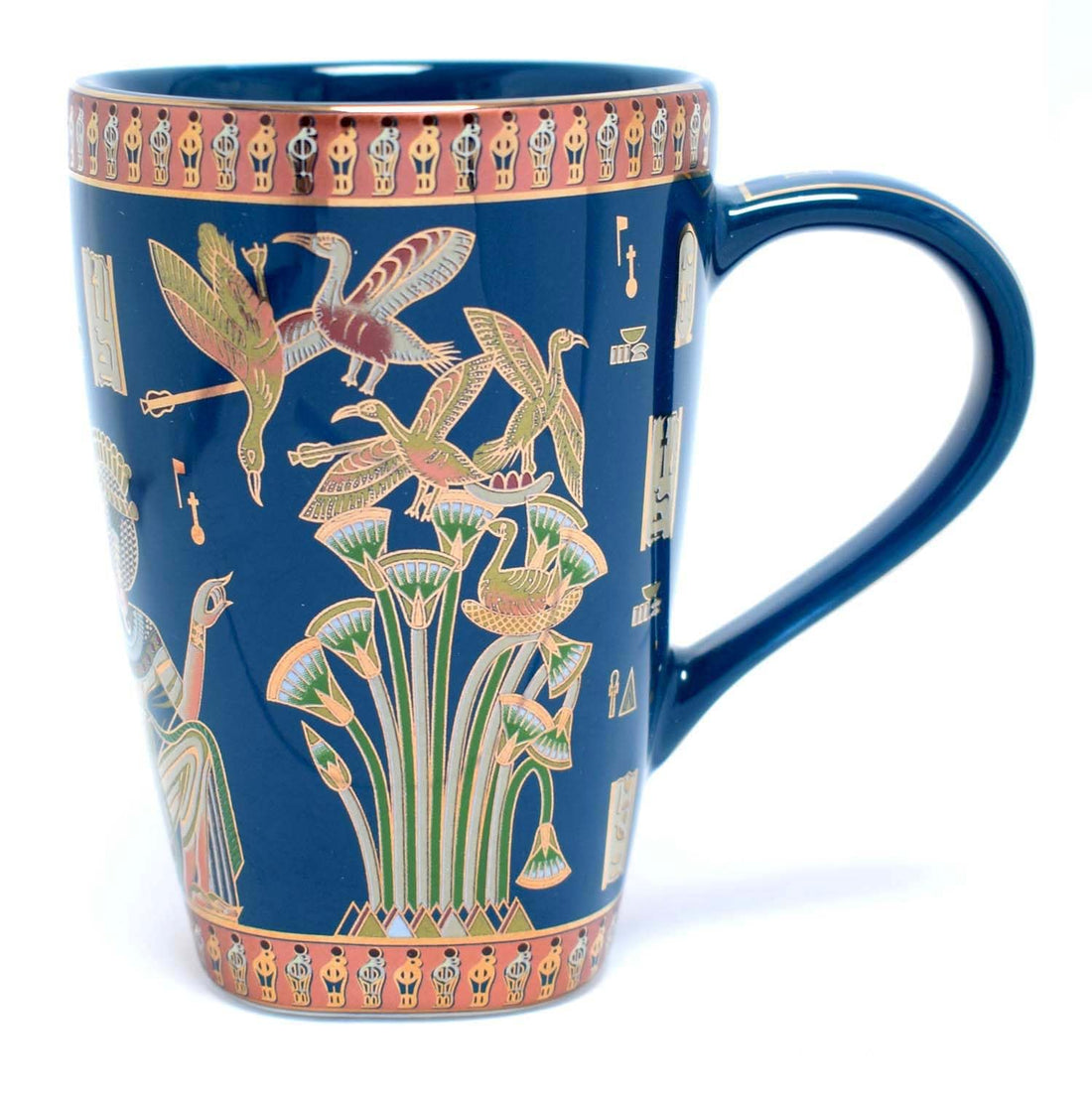 immatgar pharaonic tea and coffee mug ancient Egyptian souvenirs gift for women and men birthday from Egypt (chariot - Blue - 250 MM)