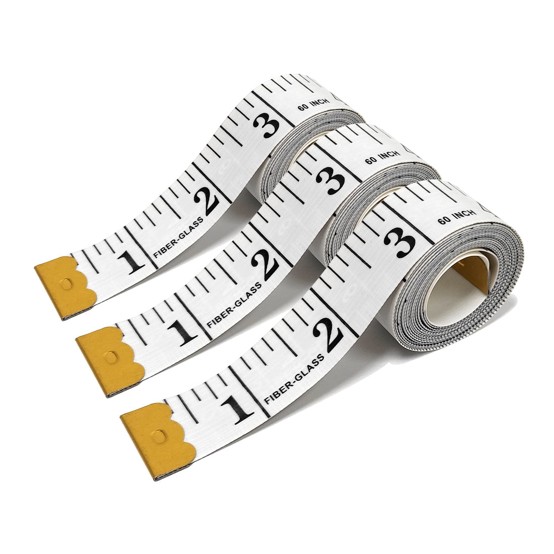 STAMI PLET 3 Pack Soft Measuring Tape for Body,Double Scale Fabric Craft Tape Measure Sewing Tailor Cloth Flexible Ruler for Weight Loss 60 inch/150cm,White