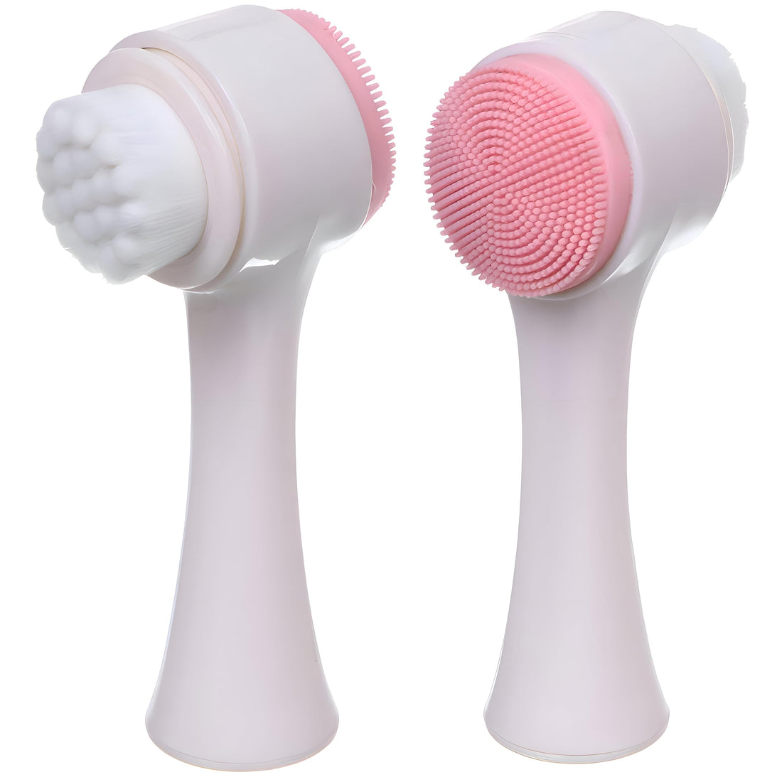 Tool - Non electric exfoliating scrub facial brush featuring two sides for gentle cleansing, pore refinement, effective dirt removal, and rejuvenating skin care in compact design (2Pcs)