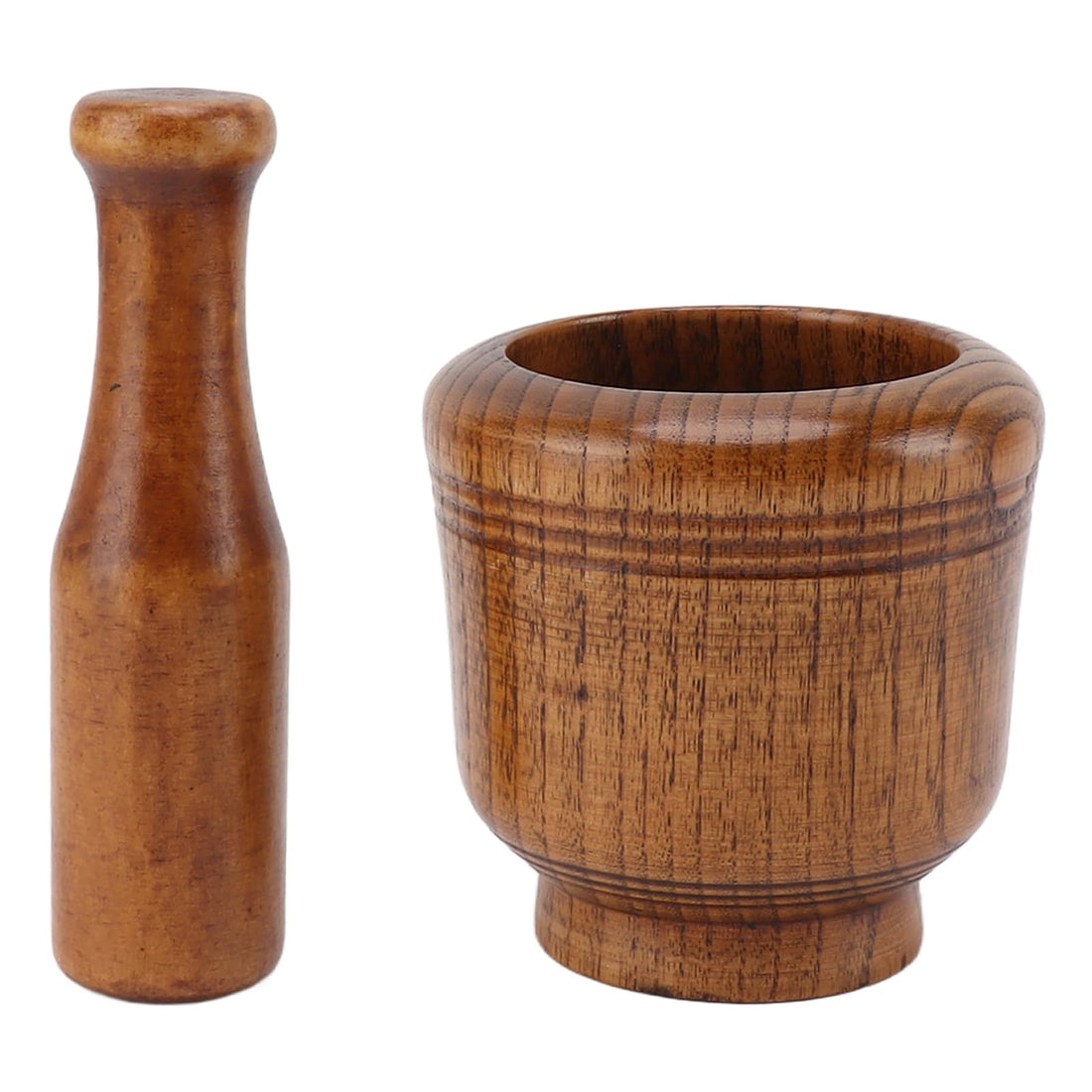TUWEI Wood Mortar and Pestle Set, Guacamole Bowl Shell Garlic Pepper Press Grinder Crusher Molcajete Mix Grinder Bowl, Food Mill Mixing Bowl Rod Kitchen Cooking Tools Supplies
