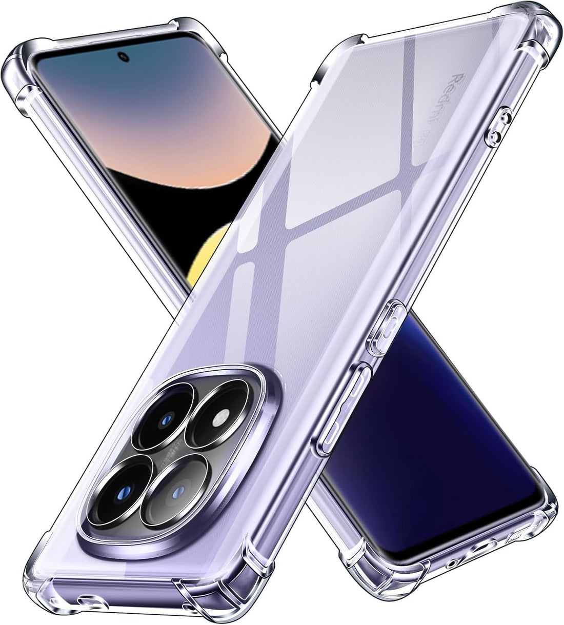 Dl3 Mobilak Case Compatible with Xiaomi Redmi Note 14 Pro Plus 5G (Not for Redmi Note 14 Pro 5G), Cover Silicone Transparent TPU Gorilla Anti-shock Protector Camera Shockproof Corners - Clear