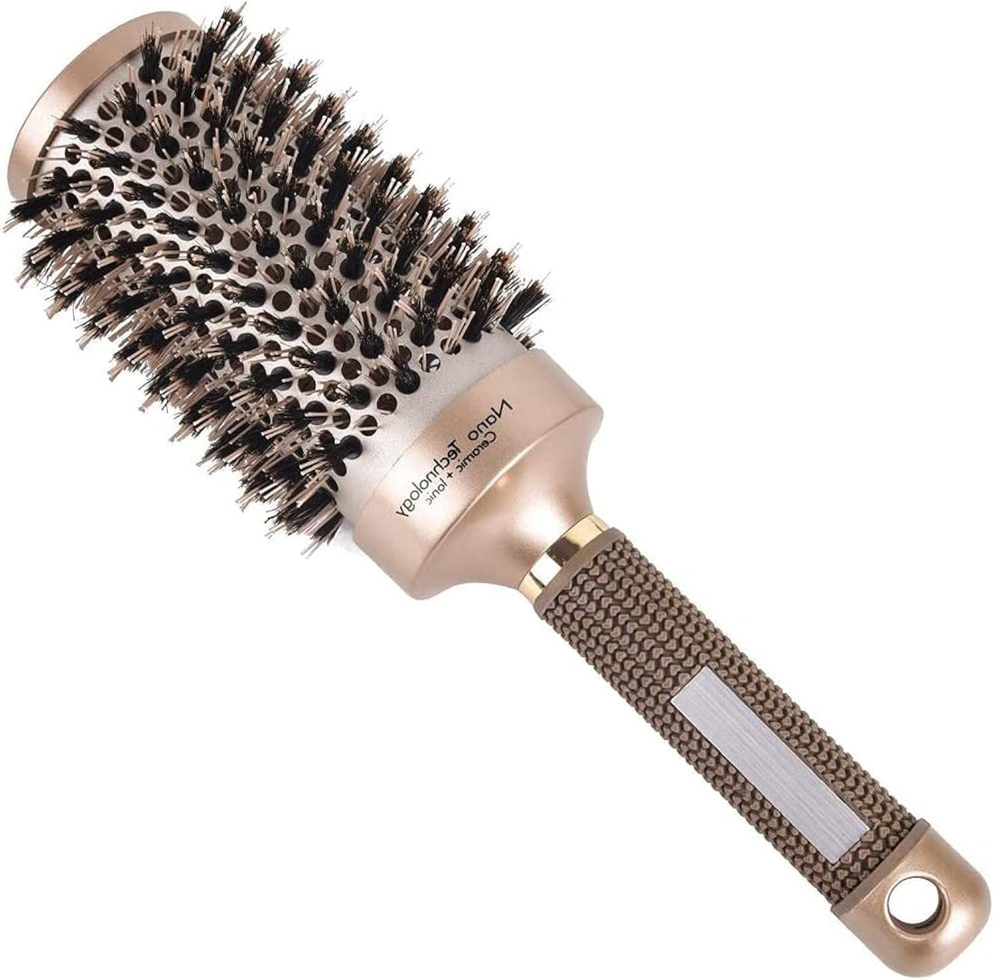 Round Brush for Blow Drying,Thermal Nano Ionic Round Drying Hair brush Professional for Styling Hair Curling Brush-gold (45mm)
