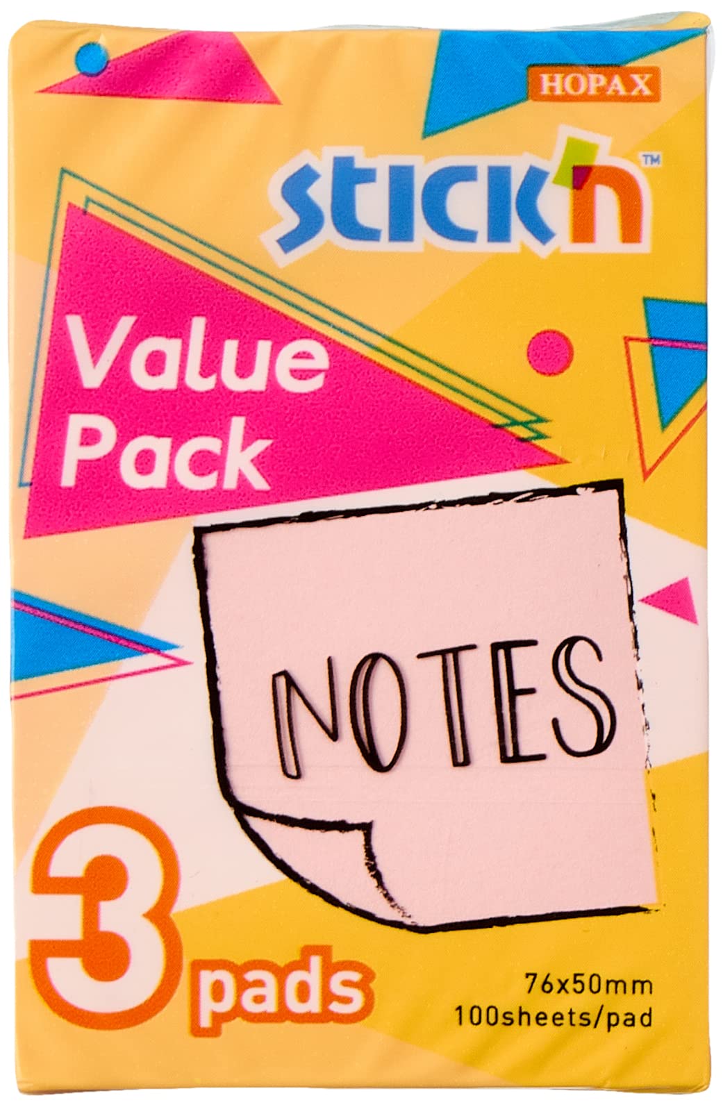 Sticky Notes, 100 Sheets, 3 Pieces - Multi Color