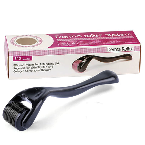 Derma Roller, 540 Needles Titanium 0.25mm Microneedle Roller for Face Skin Care,Microneedling,Beard Growth,Hair Growth,Black
