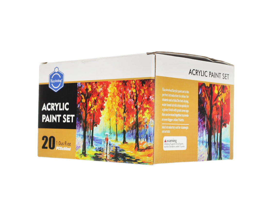 Keep Smiling KS-37 Set Of 20 Pieces Of Acrylic Paint Tubes, 60Mm, Made With Premium Material For Durability And Long-Lasting Use - Multi Colour