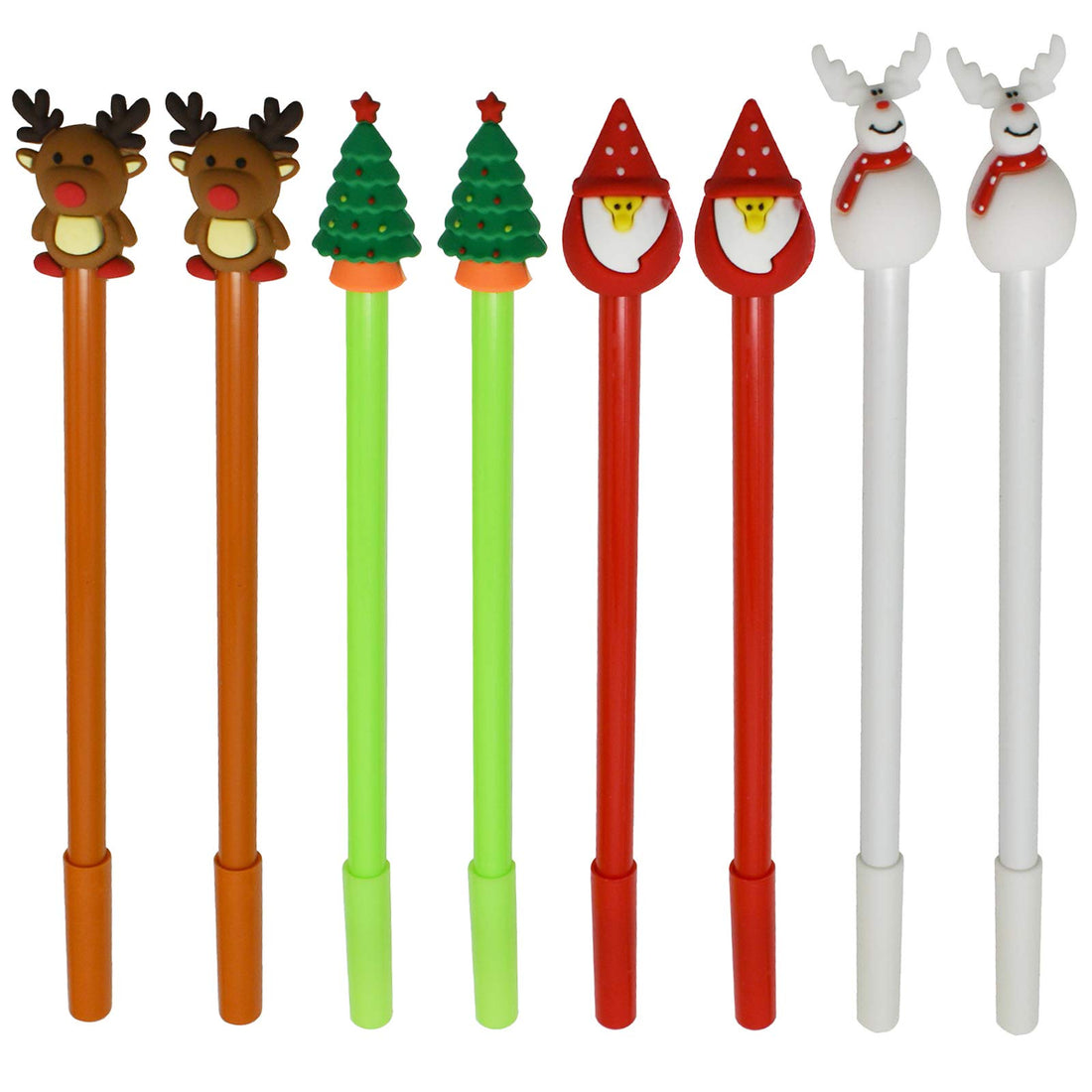Maydahui Novelty Christmas Series Rollerball Pens, Black Gel Ink (4 Style - Christmas Tree, Snowman, Reindeer, Santa Claus) 12 Pieces