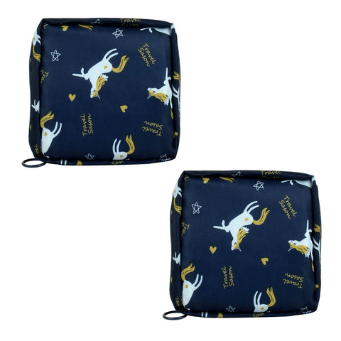 2 Pack Sanitary Napkin Storage Bag, Menstrual Cup Pouch, Portable Pads Feminine Menstruation First Period Bags for Teen Girls, Women, Ladies (Unicorn-2 Pcs)