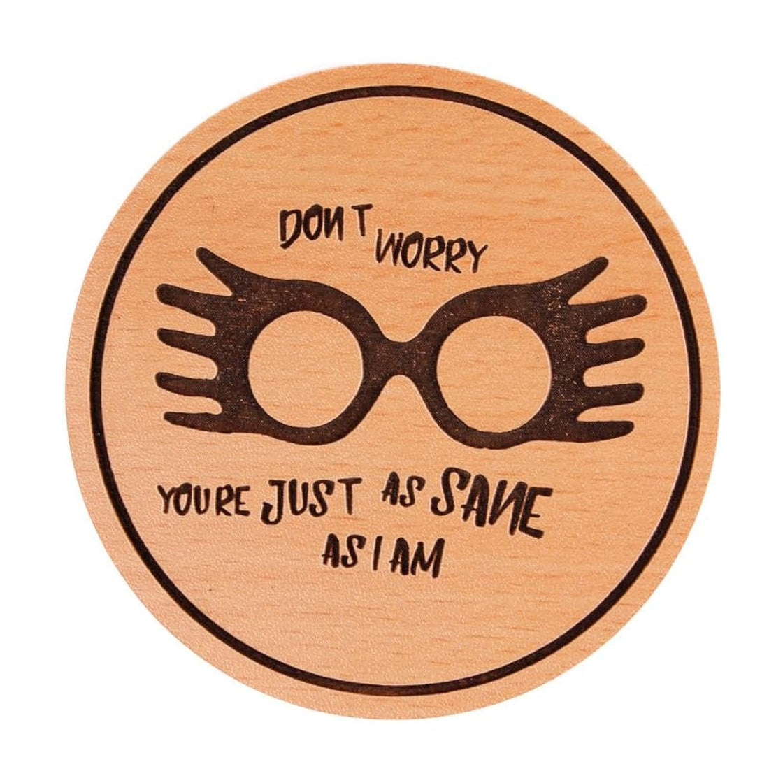 Luna Harry Potter Logo Laser Engraved Wood Coaster 3.5" Diameter