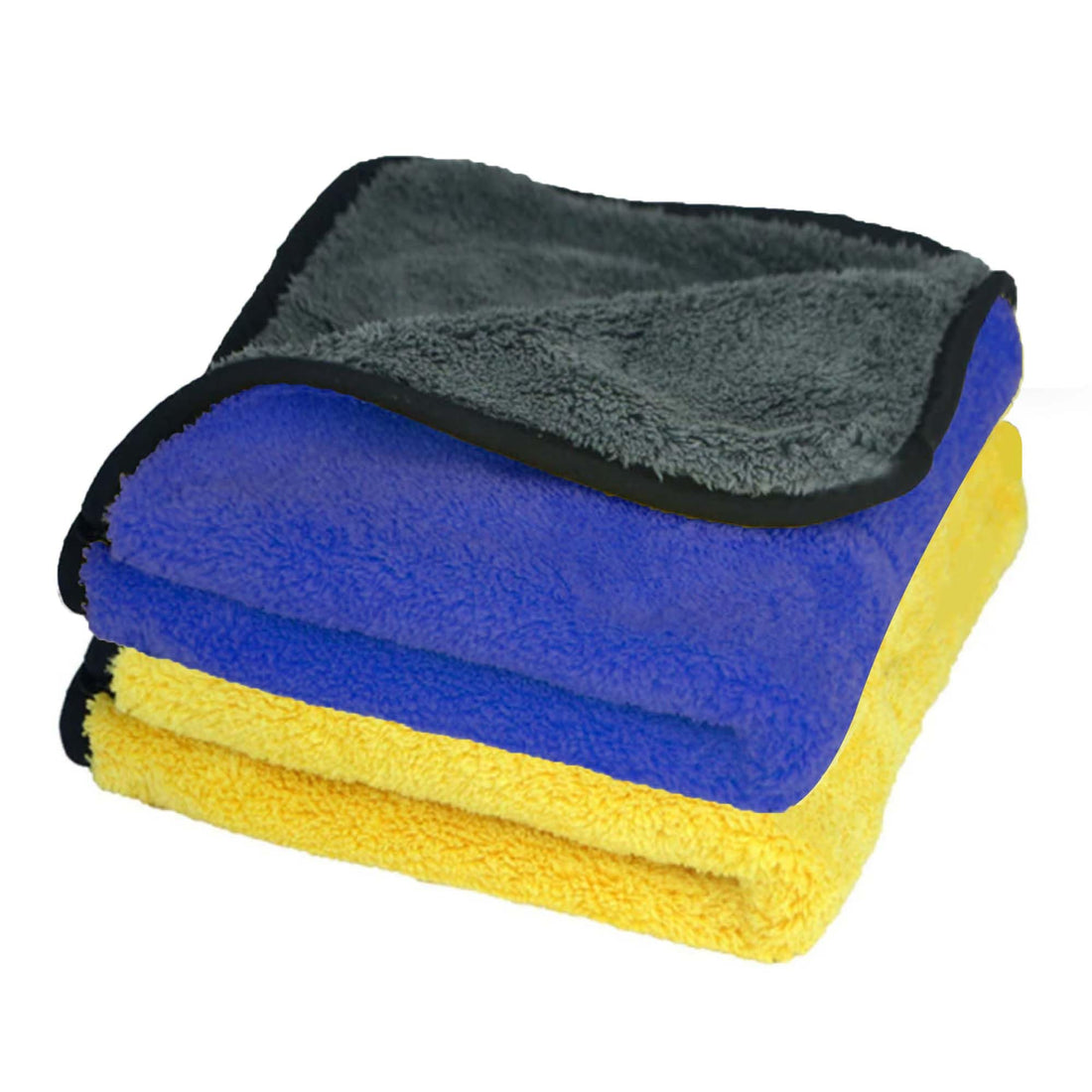 Autofy Multipurpose Microfiber 800 GSM Pack of 2-40cm x 40cm Cleaning Towel Microfibre Cloth Highly Absorbent Dust Towels for All Vehicles Bikes Cars Glass Kitchens - Multicolour