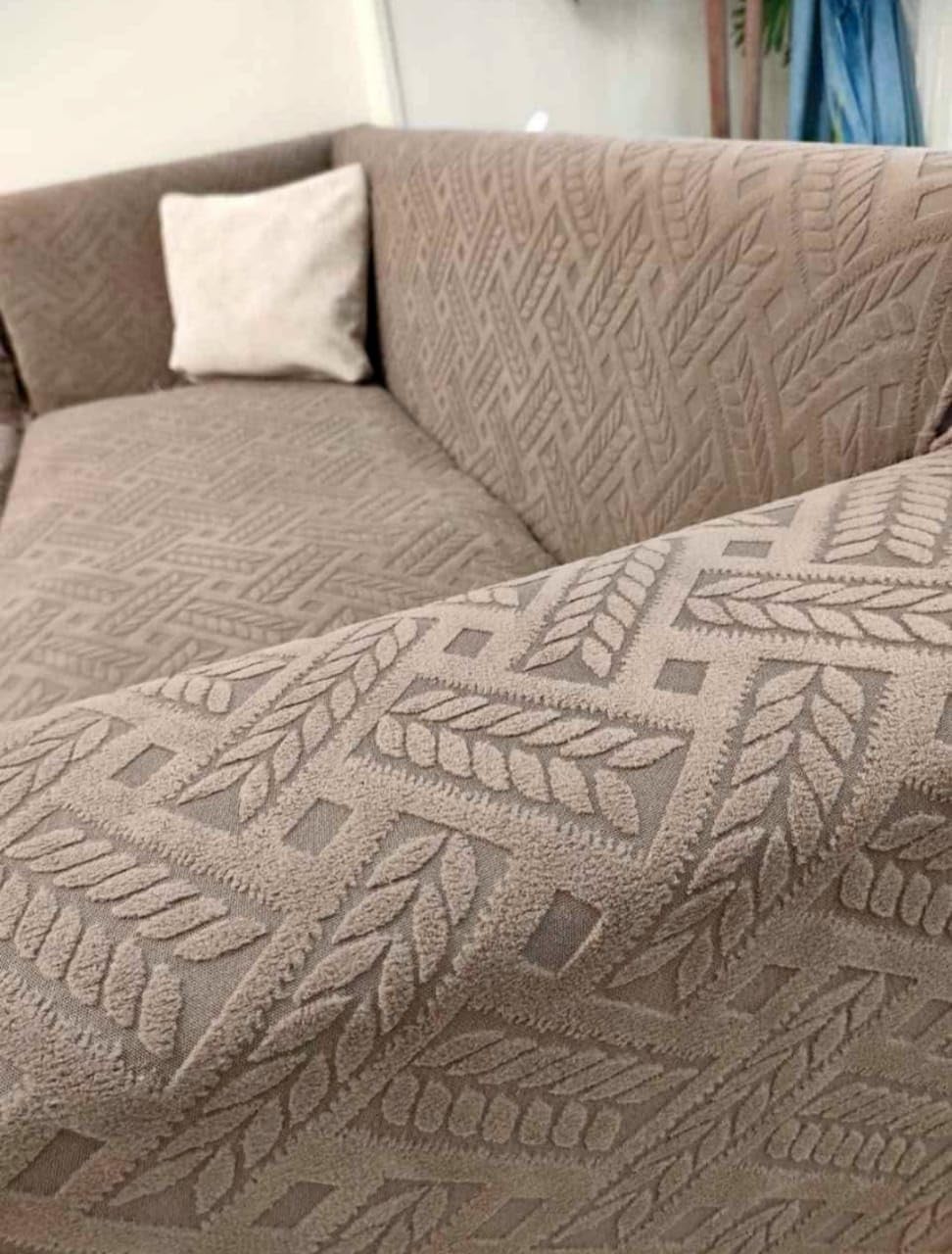 ENTREE Heavy Velvet Sofa Cover for Large and Small Sofa and 2 Chairs - Easy to Install and Wash - Enough - 4 Pieces