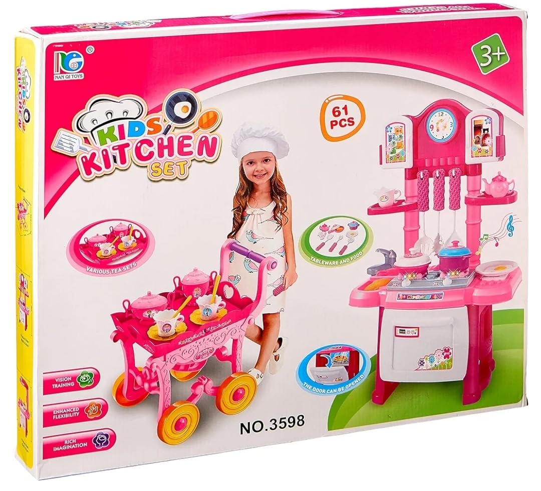 Keyes 3598 Kitchen Tools Play Set For Girls Set Of 61 Pieces - Multi Color