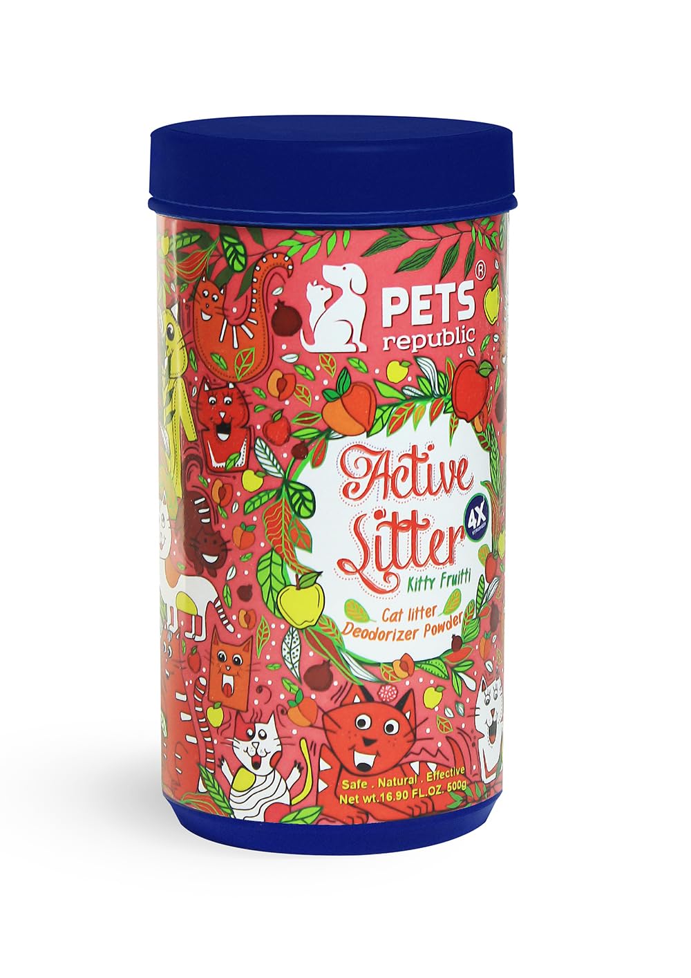 Pets Republic Cat Litter Powder - Non-Toxic, Pet-Friendly Odor Eliminator for Litter Boxes 500g (Kitty Frutti)