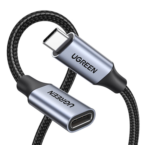UGREEN USB C 3.1 Extension Braided Cable Type C Extension Wire USB C 3.1 Gen2 5A Extented Cord Compatible for iPad mini 6, Macbook, Nintendo Switch etc - 1Meter