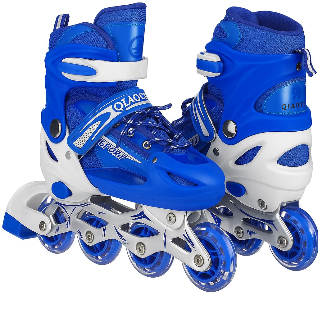 Adjustable InlineSkates for Girls & Boys – High-Top Breathable Mesh with Safety Straps, Durable PU Wheels – Perfect for Indoor & Outdoor Skating