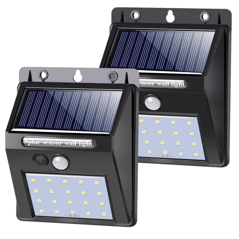 SALCAR Solar Lights for Outdoor Use with Motion Sensor, Super Bright IP44 Waterproof Solar Outdoor Wall Light, 800 Lumens, Pack of 2