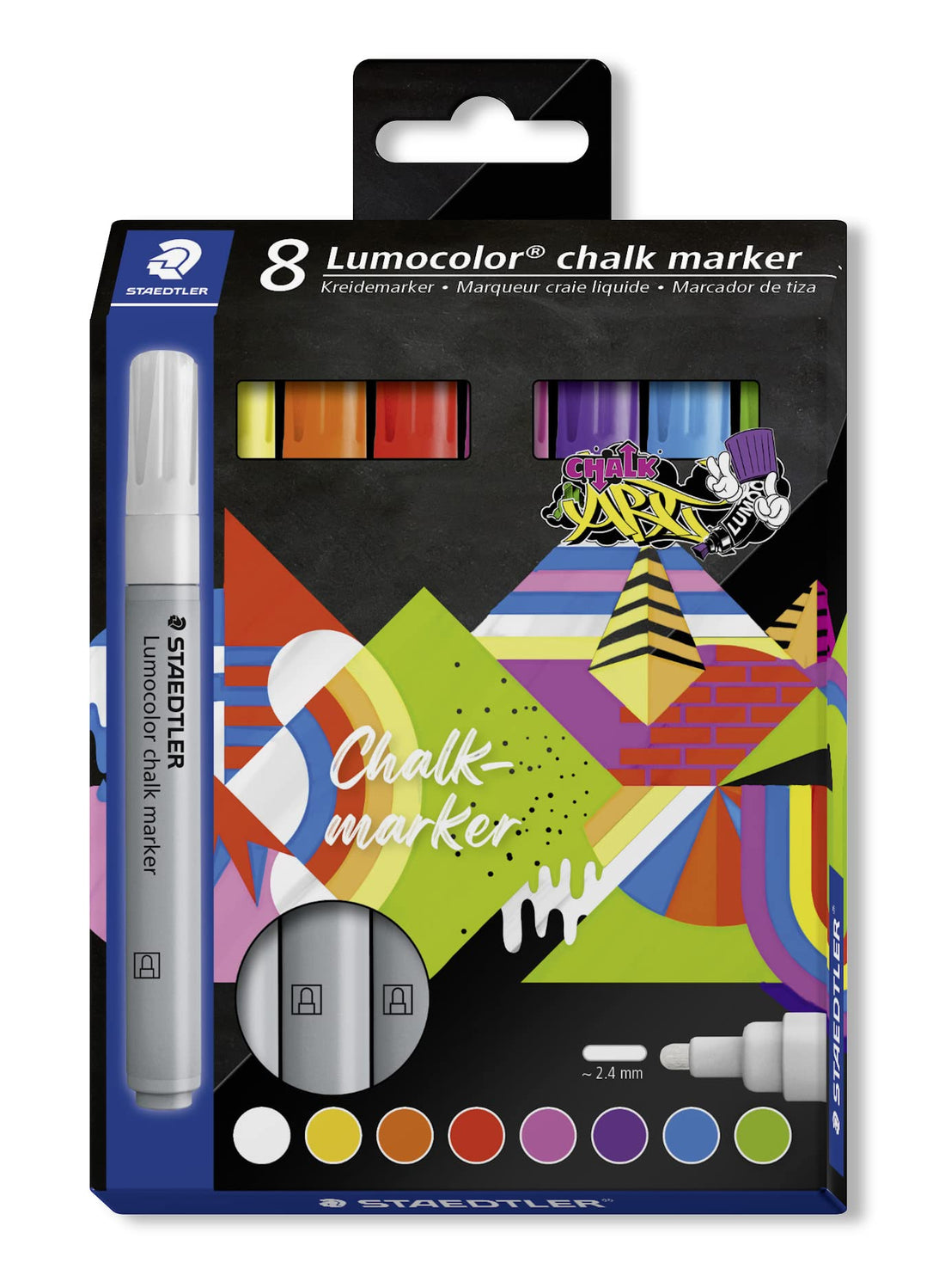 STAEDTLER Lumocolor chalk marker set 344 c8,