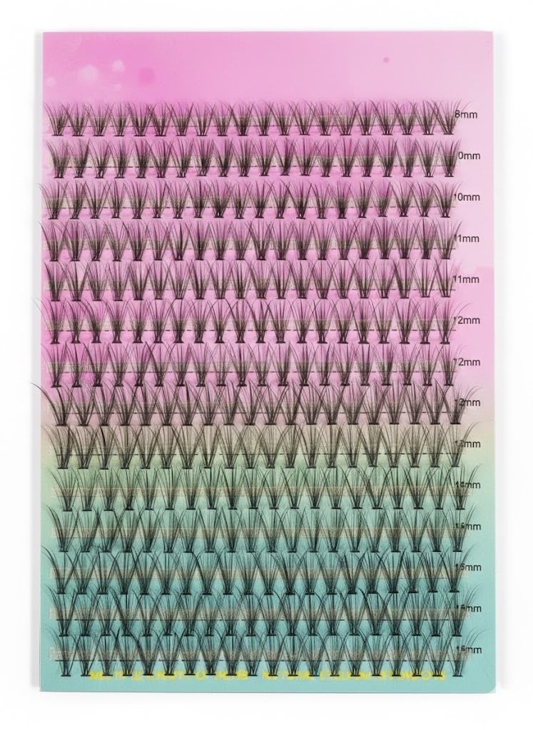 Cluster Lashes 200 Pcs Individual Lashes 20D D Curl False Eyelashes Extension Reusable Soft Lashes Extension Diy at Home (10P-0.07 D)