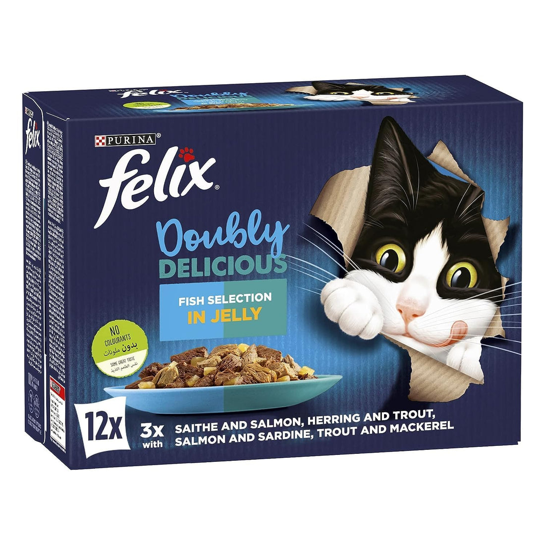 Felix Purina - Wet Cat Food Doubly Delicious Fish Selection In Jelly 12 x 85g