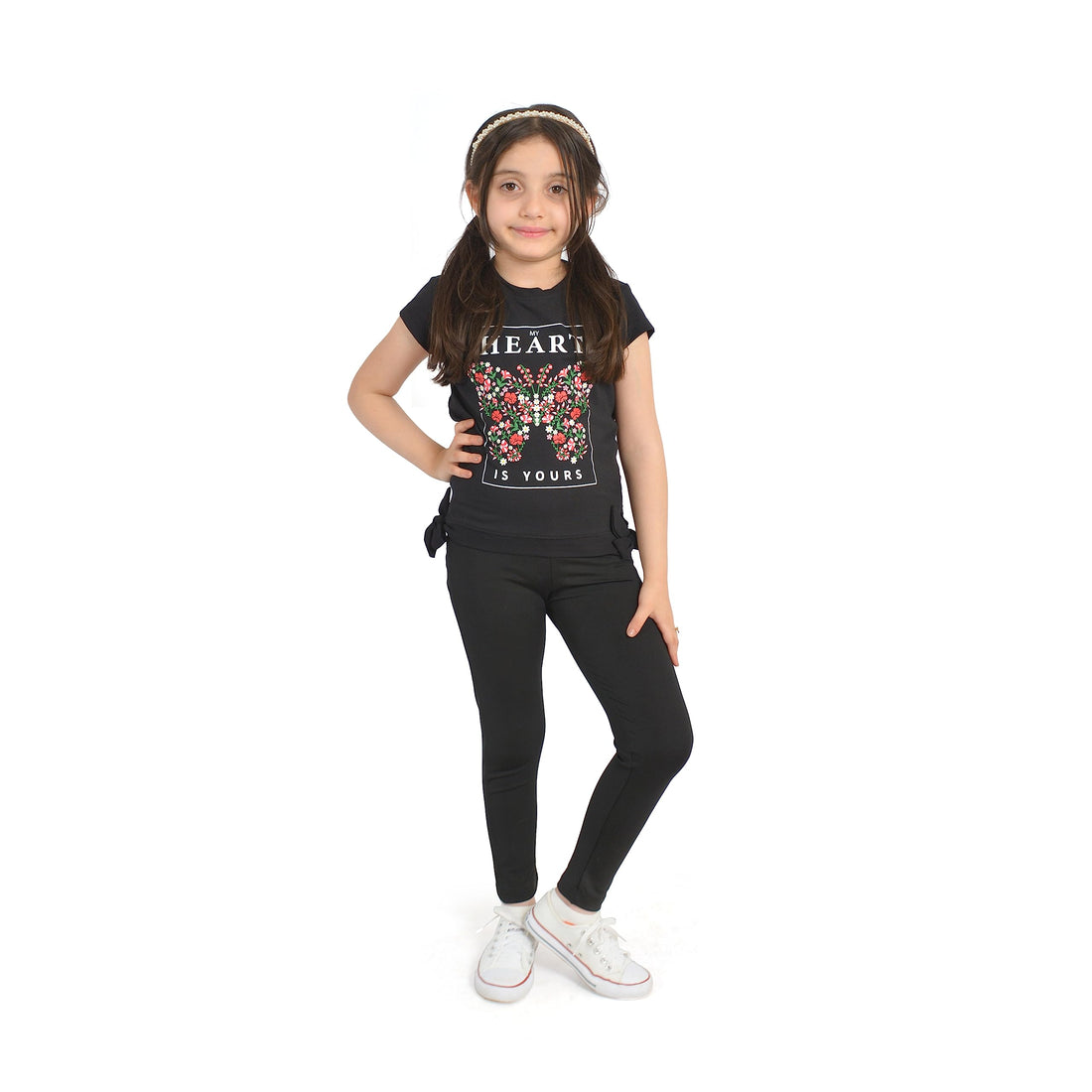 Girls Cotton Round Neck Sweatshirt