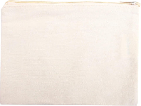 magy store Canvas Zipper pencil Pouch Bulk Blank DIY Craft Bag (DTF & SUPIMATION) canvas makeup Pouch Multipurpose Toiletry Tote Bag for Makeup Travel Cosmetic Stationary Storage (OFF WHITE)