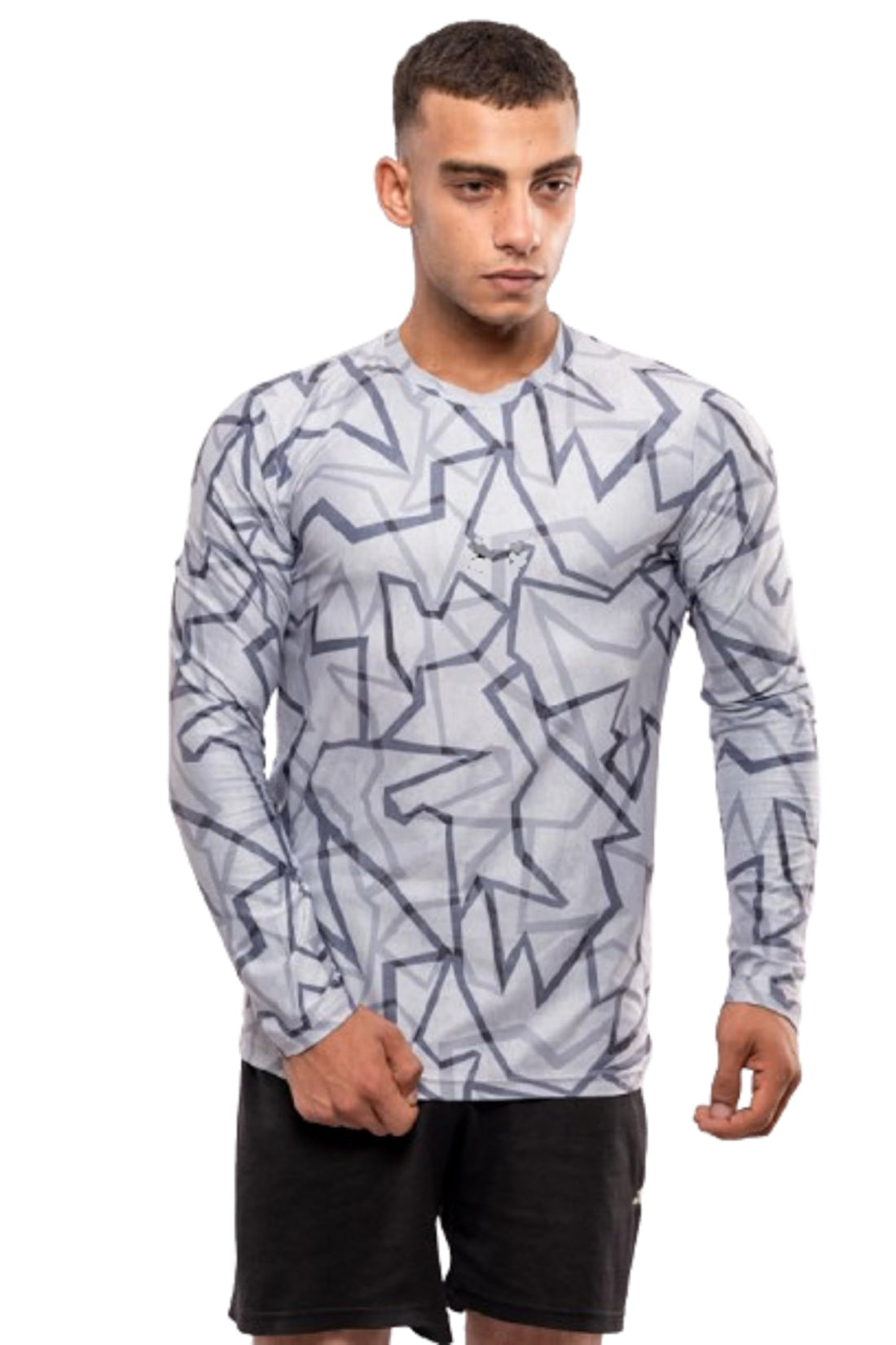 Mizah Men's Long Sleeve Camellia Shirt Fashion Comfortable Athletic Shirt - Perfect for Training and Gym