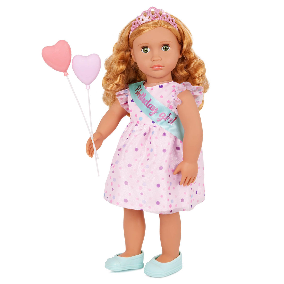 Our Generation Esme Doll with Frilly Party Dress and Shoes, Multicolor
