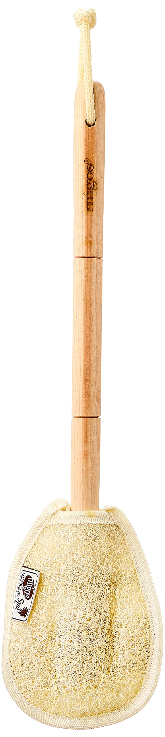 Migo's Spa Bath Loofah with Wooden Handle - Beige