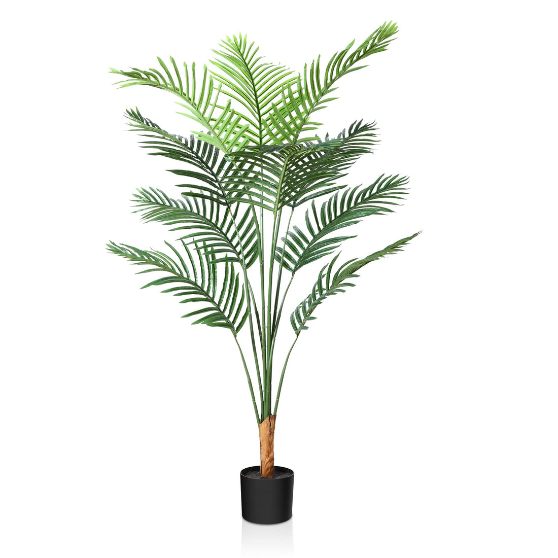 CROSOFMI Artificial Areca Palm Tree 130CM Fake Tropical Palm Plant,Perfect Faux Dypsis Lutescens Plants in Pot for Indoor Outdoor Home Office Garden Modern Decoration Housewarming Gift（1 Pack）