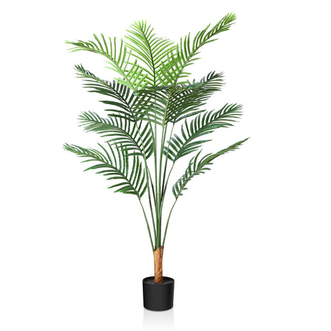 CROSOFMI Artificial Areca Palm Tree 130CM Fake Tropical Palm Plant,Perfect Faux Dypsis Lutescens Plants in Pot for Indoor Outdoor Home Office Garden Modern Decoration Housewarming Gift（1 Pack）