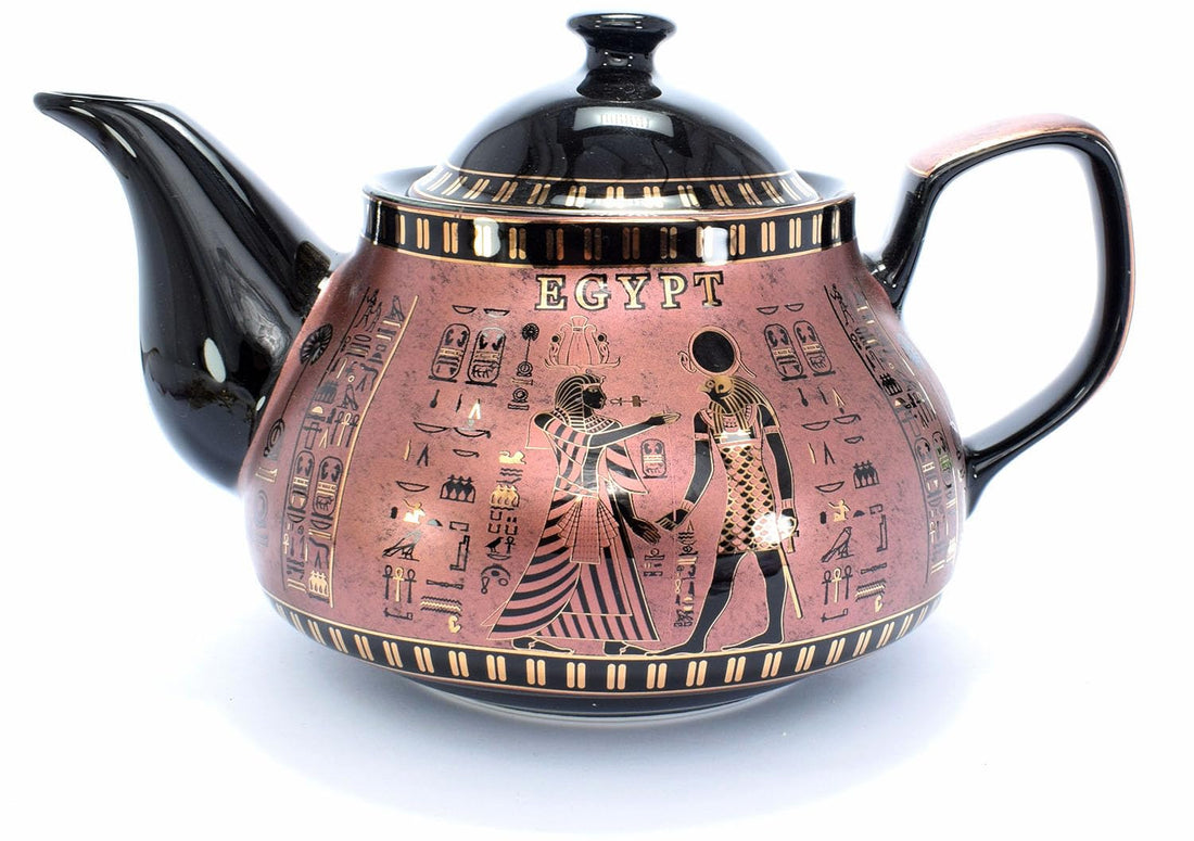 immatgar pharaonic Teapot ancient Egyptian souvenirs gifts for women and men birthday from Egypt - mother day gifts (2 kings - Burnt Red - 650 MM)