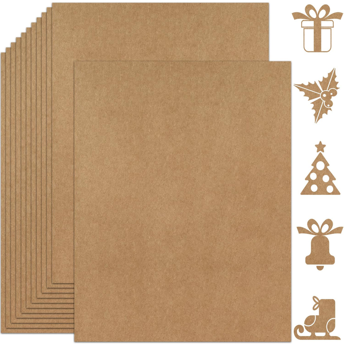 25 Sheets Brown Cardstock Paper 8.5'' x 11'', 250gsm/92lb Thick Paper for Scrapbook, Invitations, Printing and DIY Cards