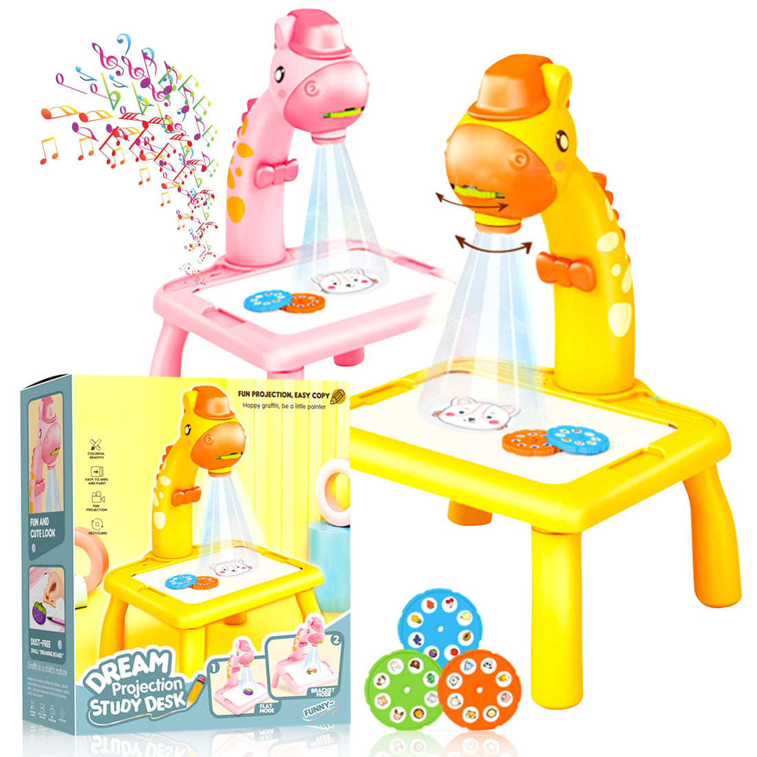 Projector Painting Set for Kids, Child Trace, and Draw - Led Art Drawing Projector with Light & Music, Projector - Drawing Board, Kids Projector Table Drawing Board