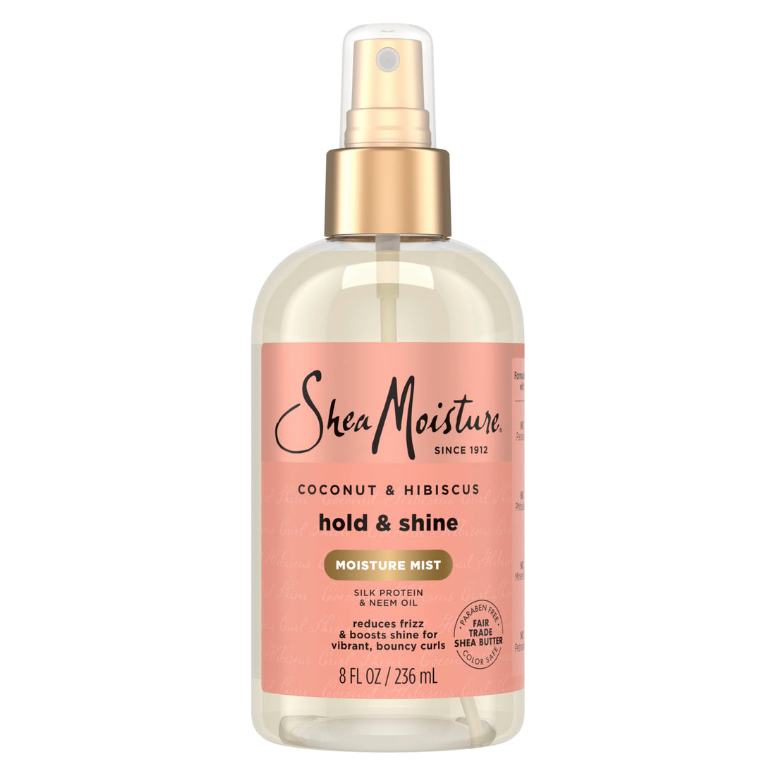 SheaMoisture Hold and Shine Moisture Mist Coconut and Hibiscus for Thick, Curly Hair for Frizz Control 236ml