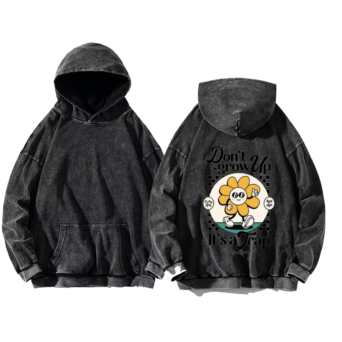 Don't grow up it's a rap hoodie washed