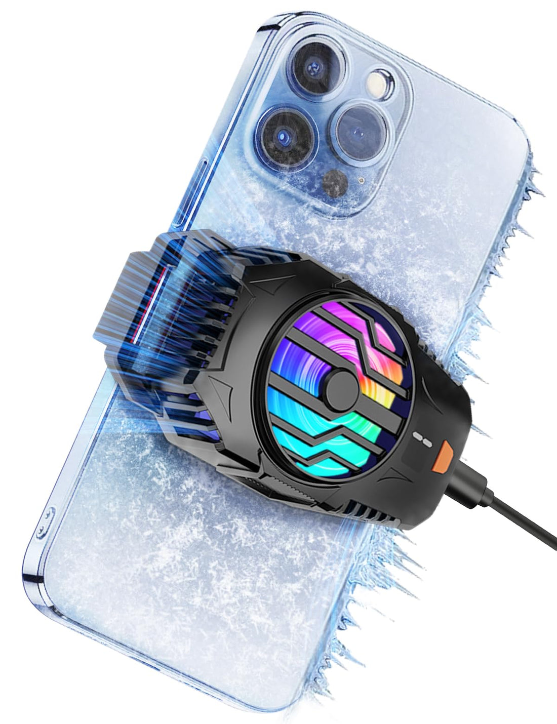Cell Phone Cooler for Gaming, Mobile Phone Cooling Fan Radiator for iPhone Android Smartphone Live Streaming