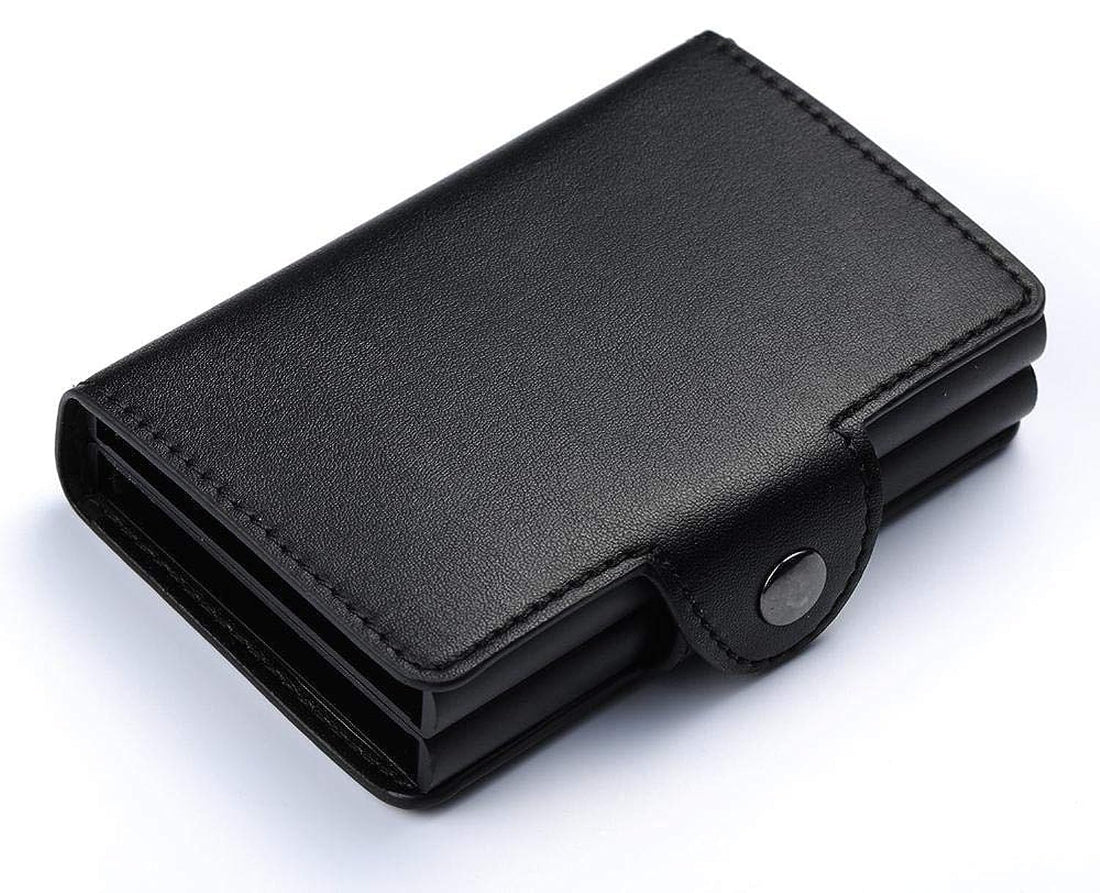 SCIENISH Automatic Smart Wallets - Anti-Theft 20 Cards Capacity - Black, Black