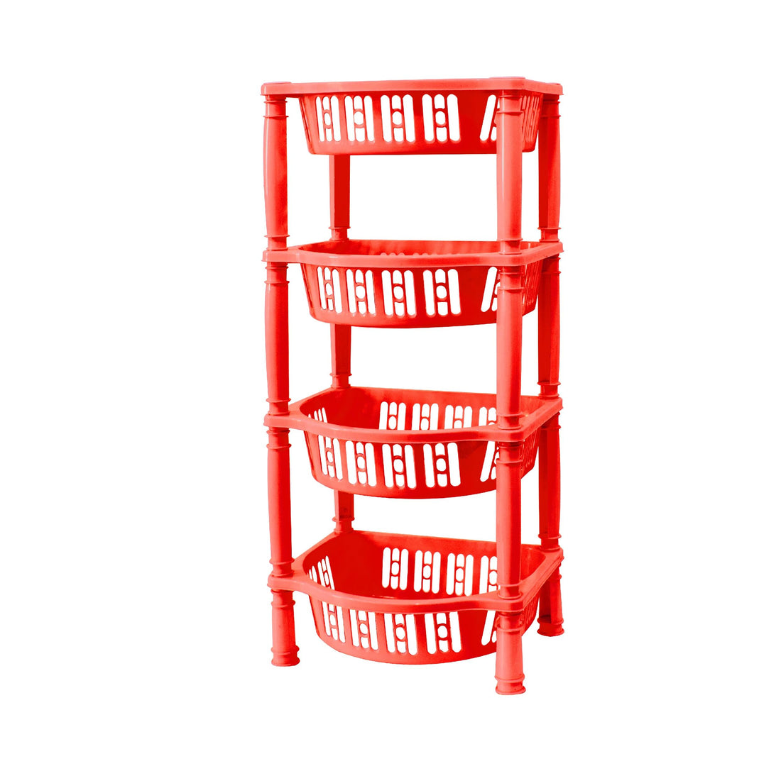 National TROLLY Kitchen Organizer 4 Door Jumbo Queen Red