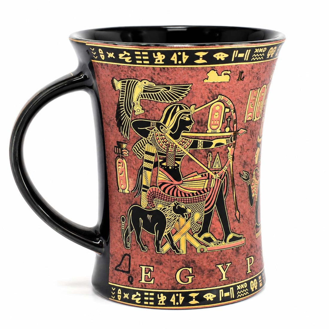 immatgar pharaonic Decorative mug ancient Egyptian souvenirs gift for women and men from Egypt - mother day gifts (Chariot - Black - Red - 300 MM)