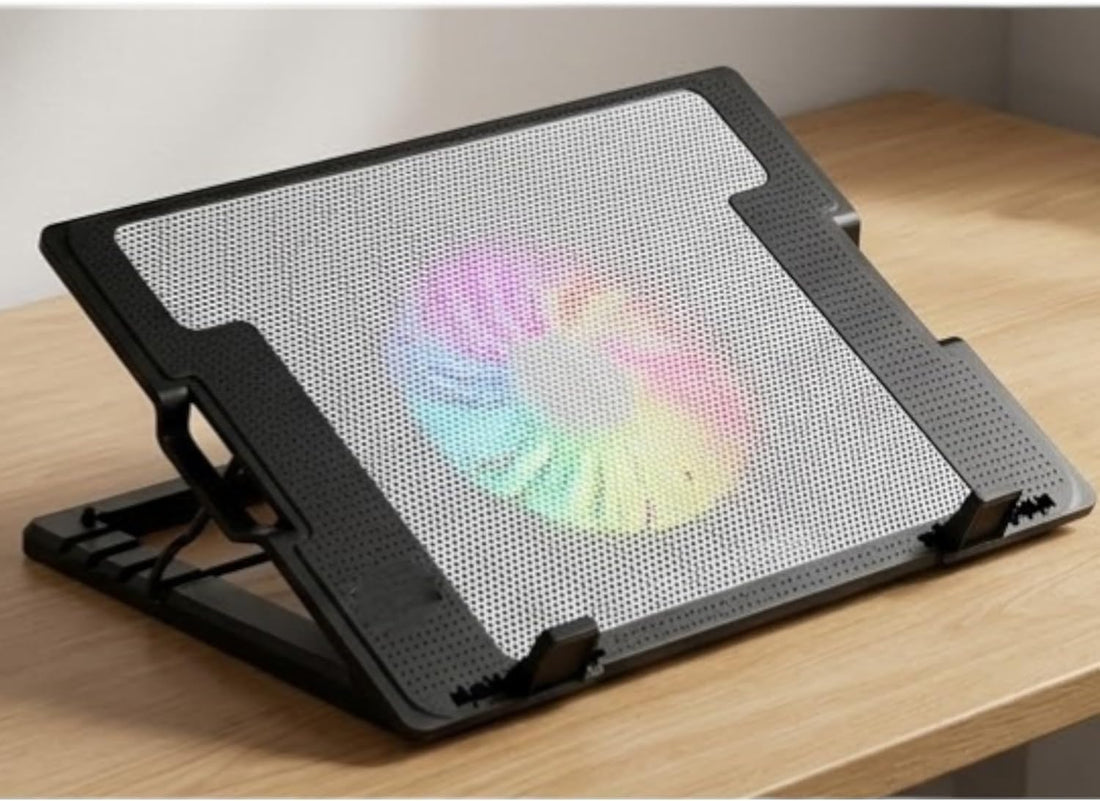 Laptop Cooling Pad With LED Light And High Speed Fan ZR450 Adjustable Cooling Stand For Laptop Silent Cooler USB Powered Portable Gaming Notebook Stand