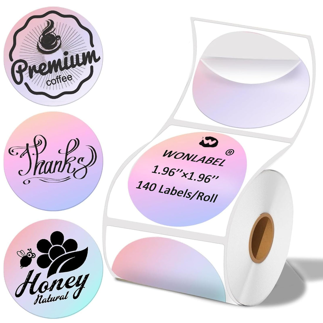 2×2 Round Thermal Labels for T50M Pro/M110/M100/M220 Label Makers, 2 inch Stickers Thermal Printer Labels for Small Business Barcode & Packaging, Dreamy Pink, 140 Labels/1 Roll
