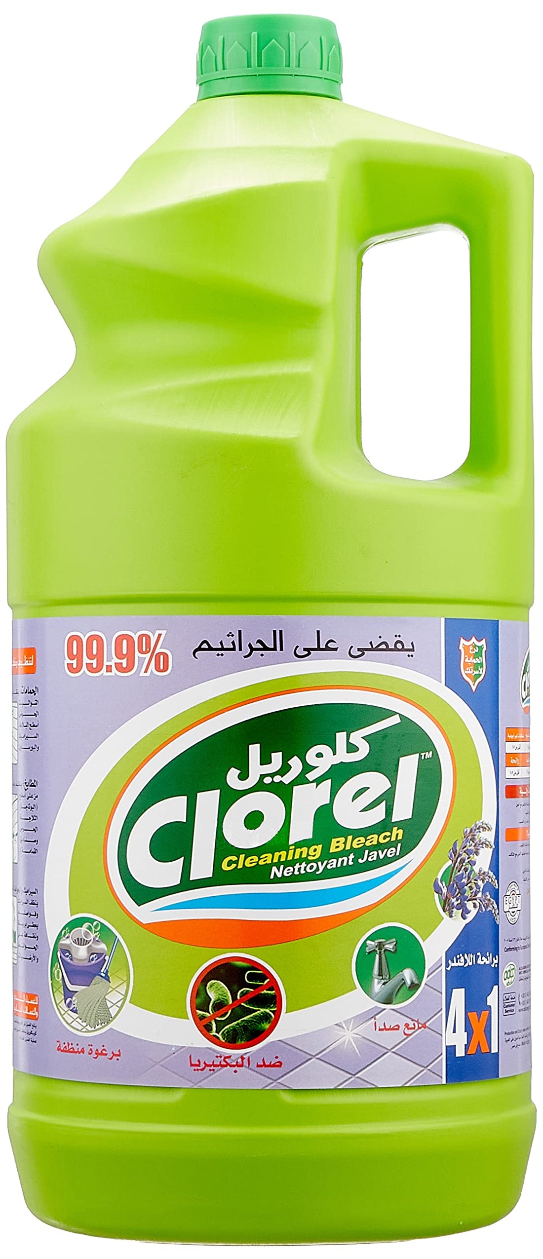 Clorel liquid multi purpose cleaner 4 in 1 with lavender scent, 4 kg