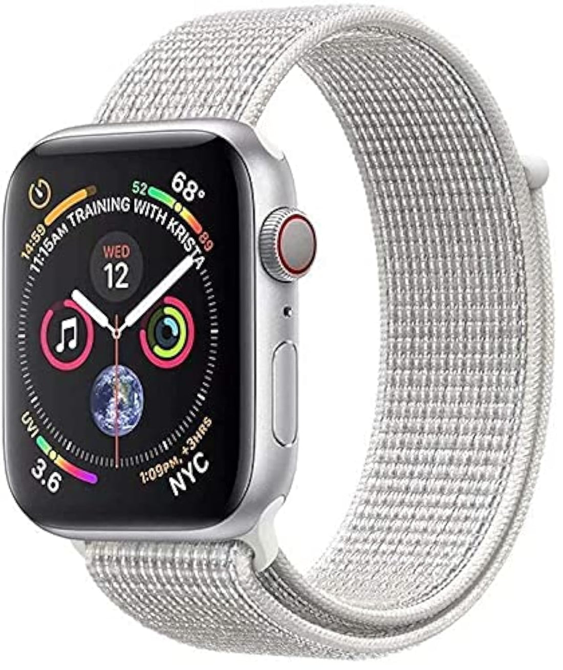 Smart Stuff For Apple Watch Series SE Size 44mm Comfort Woven Band - Seashell Grey