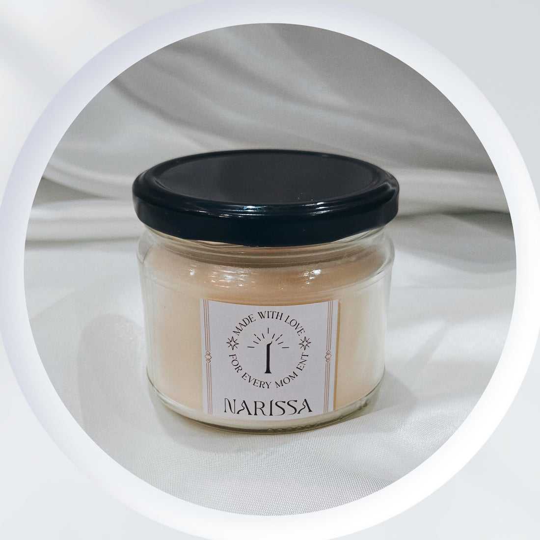 Narissa Luxury Scented Osier Candle - Soy Wax, 12% Essential Oil, 200g Glass Jar, Smokeless and Long Lasting (Cinnamon Apple)