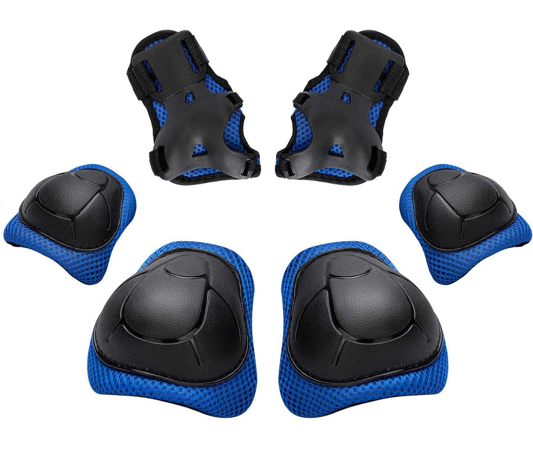 DELFINO Kids Knee Pad Elbow Wrist Pads Guards Protective Gear Set for Roller Skates Cycling Bike Skateboard Inline Skatings Scooter Riding Sports, Suitable for Multiple Sports Outdoor Activities